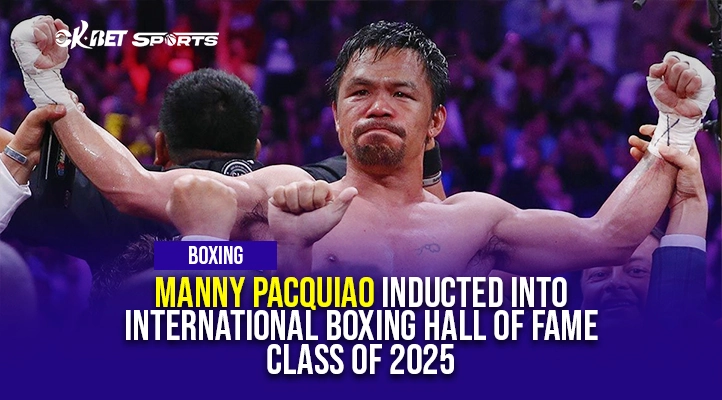 Manny Pacquiao A man celebrating a win with an overlay text